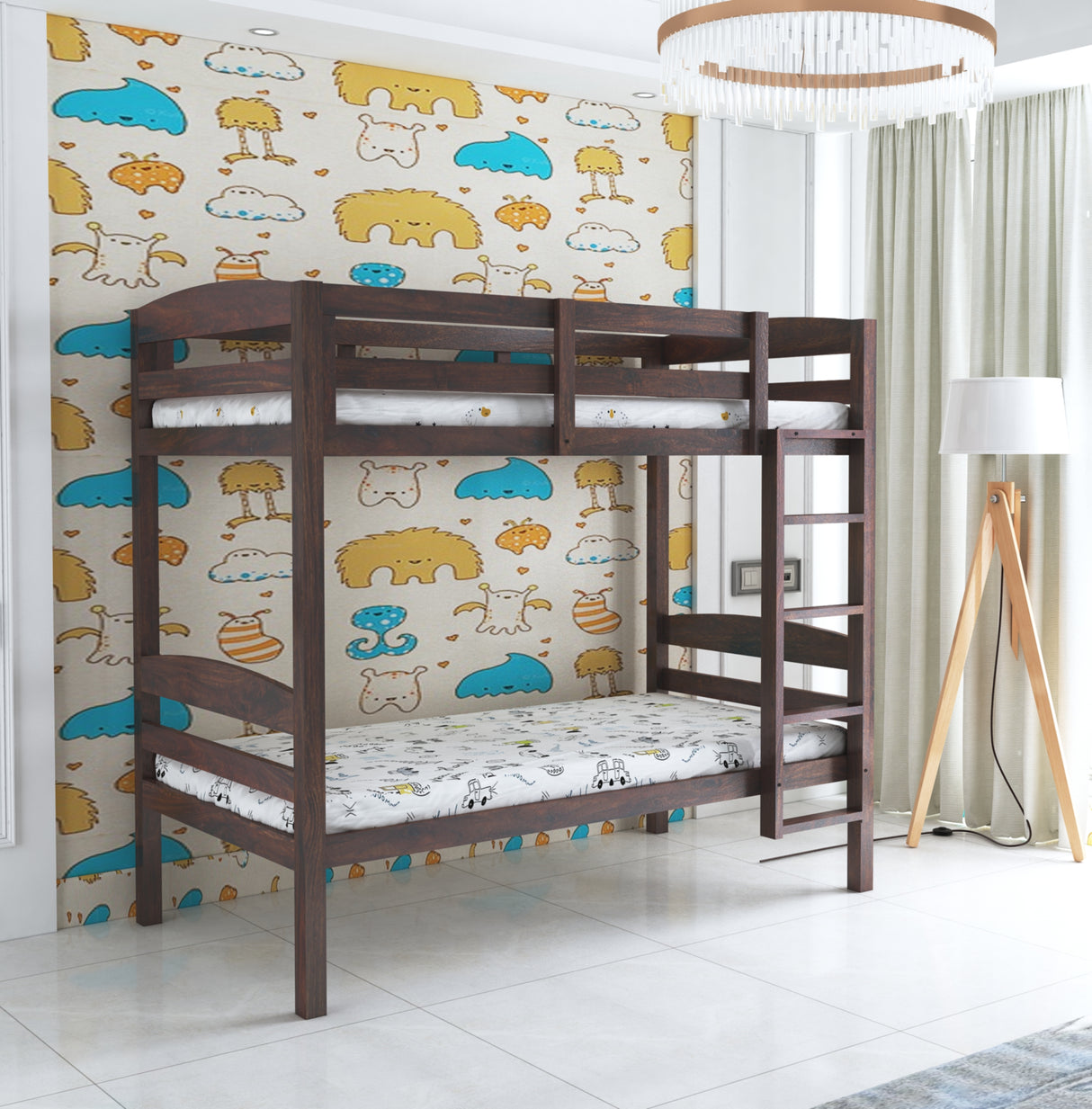 KATY Solid Sheesham Wood Bunk Bed Without Storage - 3 Years Warranty