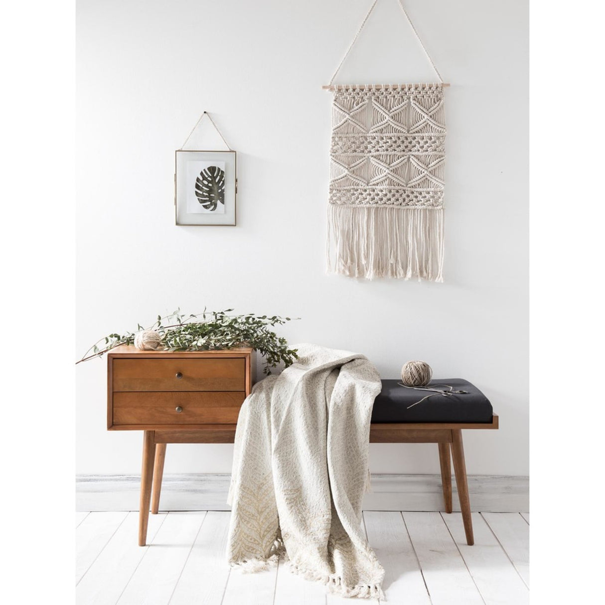 Lurid Solid Sheesham Wood Bench With Two Drawer Storage - 3 Years Warranty