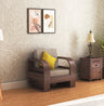 Crew Solid Sheesham Wood Single Seater Sofa With Side Pocket - 3 Years Warranty