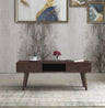 Simon Solid Sheesham Wood Coffee Table With Two Drawer Storage - 3 Years Warranty