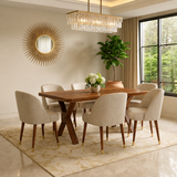 MARTIN Solid Sheesham Wood 6 Seater Dining Table Set - 3 Years Warranty