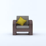 Crew Solid Sheesham Wood Single Seater Sofa With Side Pocket - 3 Years Warranty