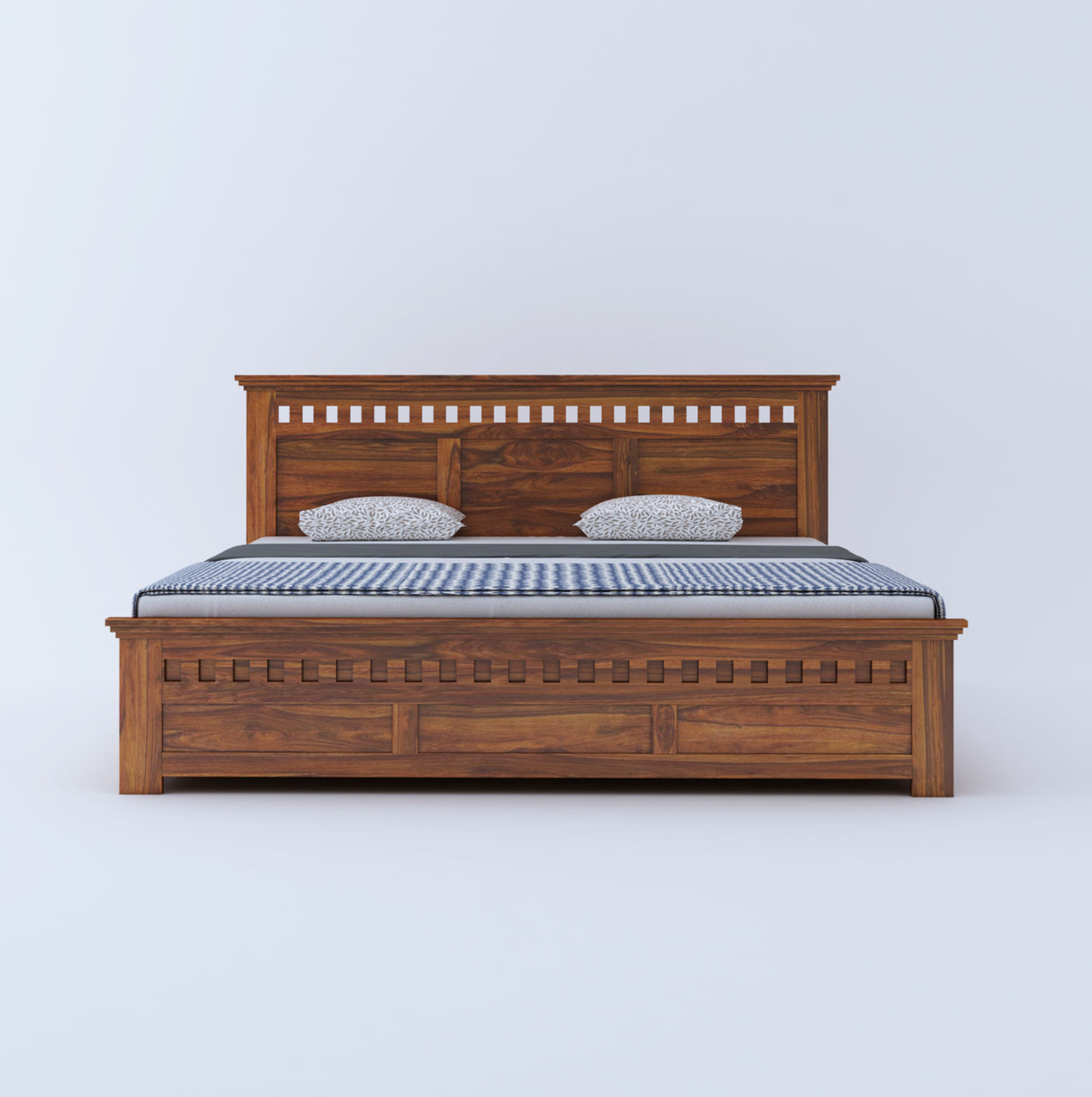 Armania Solid Sheesham Wood Hydraulic Storage Bed - 3 Years Warranty