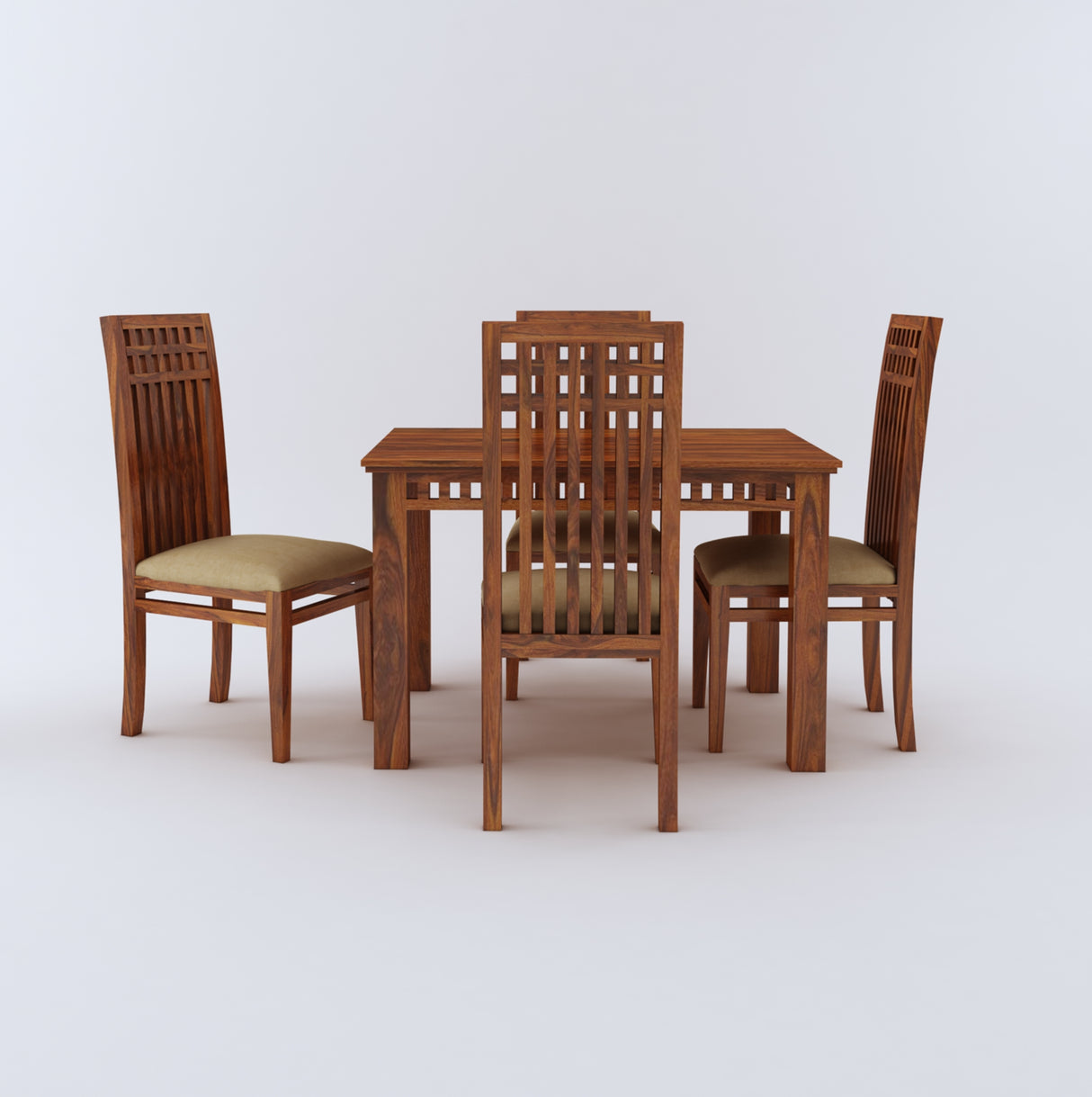 Armania Solid Sheesham Wood 4 Seater Dining Table Set - 3 Years Warranty