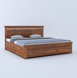Armania Solid Sheesham Wood Hydraulic Storage Bed - 3 Years Warranty