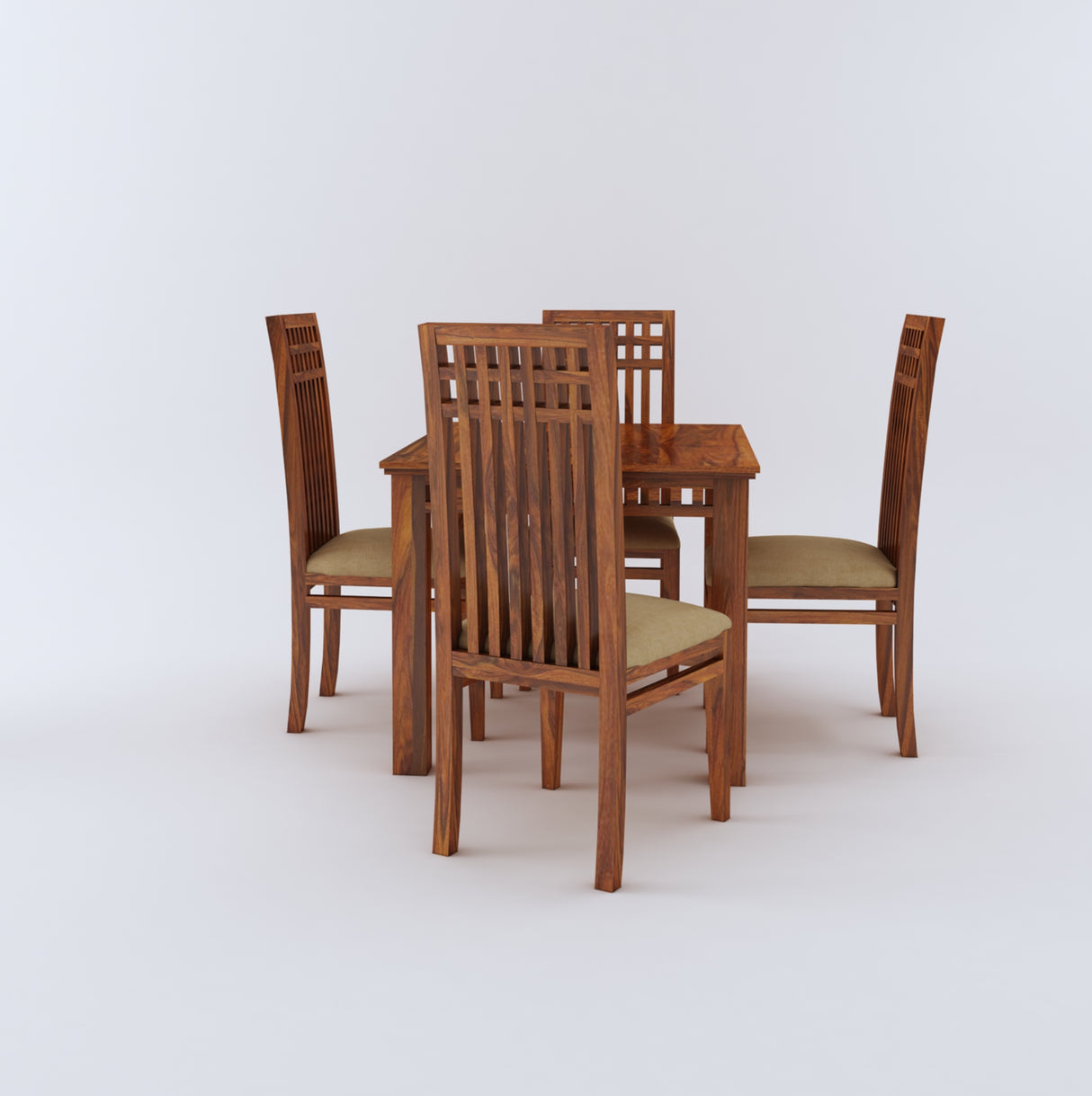 Armania Solid Sheesham Wood 4 Seater Dining Table Set - 3 Years Warranty