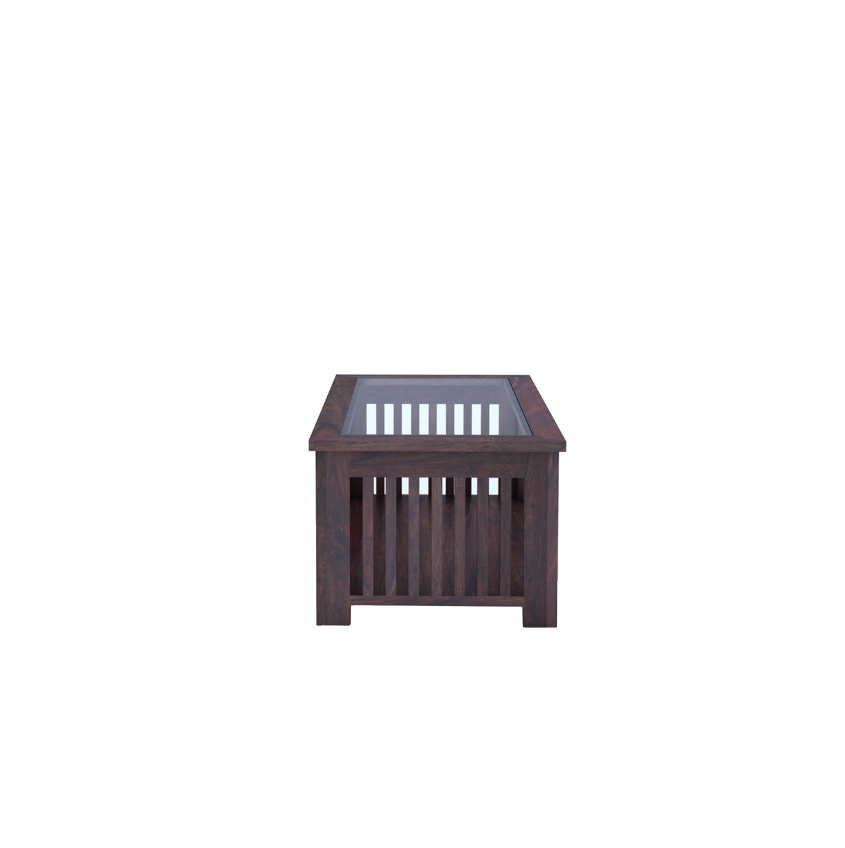 Maharaja Solid Sheesham Wood Coffee Table With Glass Top - 3 Years Warranty