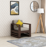 Lurid Solid Sheesham Wood Single Seater Sofa - 3 Years Warranty