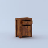 Akon Solid Sheesham Wood Bedside With Drawer and Door Storage - 3 Years Warranty