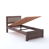 EURO Solid Sheesham Wood Single Bed With Upholstered Headboard - 3 Years Warranty