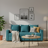 OOTY Three Seater Upholstered Sofa Velvet - 3 Years Warranty