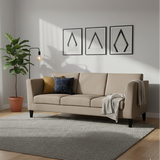 MANALI Three Seater Upholstered Sofa Velvet - 3 Years Warranty