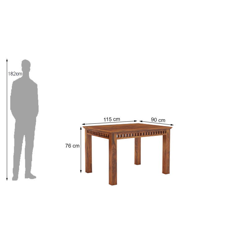 Armania Solid Sheesham Wood 4 Seater Dining Table - 3 years Warranty