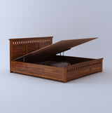 Armania Solid Sheesham Wood Hydraulic Storage Bed - 3 Years Warranty