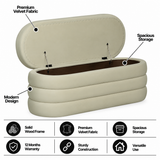 EMPEROR Upholstered Ottoman Bench With Storage - 12 Months Warranty(Cream)