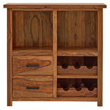 Jaipur Solid Sheesham Wood Wine Display Unit - 3 Years Warranty
