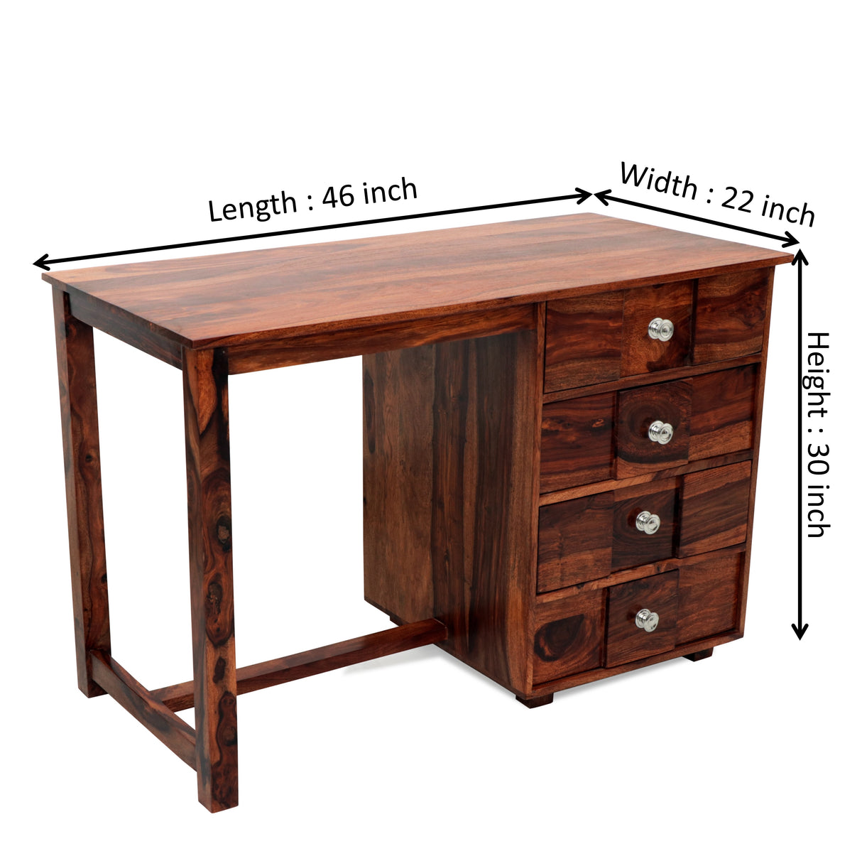 Fischer Solid Sheesham Wood Study Table With Storage- 3 Years Warranty