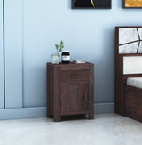 Akon Solid Sheesham Wood Bedside With Drawer and Door Storage - 3 Years Warranty