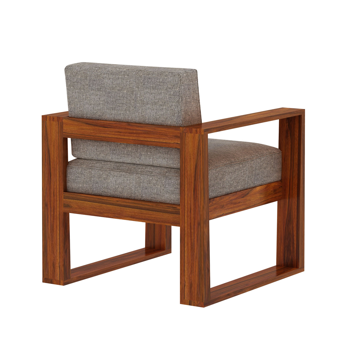 Euro Solid Sheesham Wood Single Seater Sofa - 3 Years Warranty