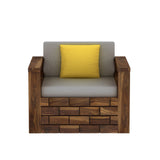 Italian Solid Sheesham Wood Single Seater Sofa - 3 Years Warranty