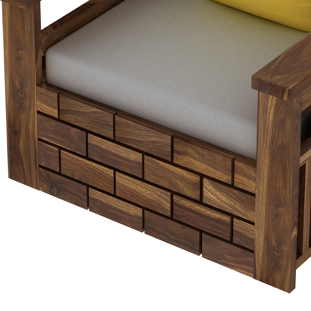 Italian Solid Sheesham Wood Single Seater Sofa - 3 Years Warranty