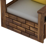 Italian Solid Sheesham Wood Single Seater Sofa - 3 Years Warranty