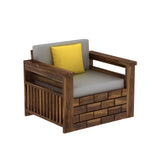 Italian Solid Sheesham Wood Single Seater Sofa - 3 Years Warranty