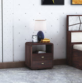 Mega Solid Sheesham Wood Bedside Table With Two Drawer Storage - 3 Years Warranty