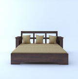 Maharaja Solid Sheesham Wood 3 Seater Sofa Cum Bed With Side Pockets - 3 Years Warranty