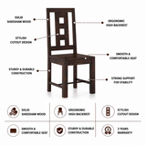 Merin Solid Sheesham Wood Office/Study/Dining Chair - 3 Years Warranty