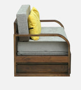 Scott Solid Sheesham Wood 3 Seater Sofa Cum Bed with Headboard Design - 3 Years Warranty