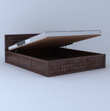 Oslo Diamond Solid Sheesham Wood Hydraulic Storage Bed - 3 Years Warranty
