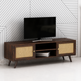 Syrus Solid Sheesham Wood TV Unit Cane - 3 Years Warranty