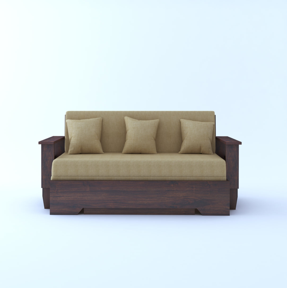 Maharaja Solid Sheesham Wood 3 Seater Sofa Cum Bed With Side Pockets - 3 Years Warranty