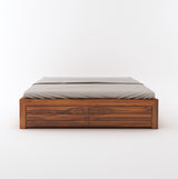 Italian Solid Sheesham Wood Bed With Box Storage Without Headboard - 3 Years Warranty