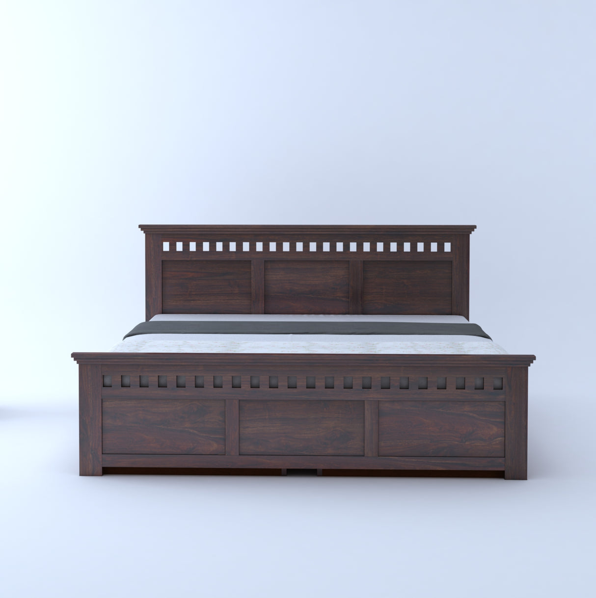 Armania Solid Sheesham Wood Bed With Two Drawer Storage - 3 Years Warranty