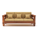 Maharaja Solid Sheesham Wood 3 Seater Sofa With Side Pockets - 3 Years Warranty