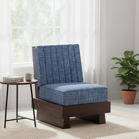 RONNY Solid Sheesham Wood Single Seater Sofa - 3 Year Warranty (LUXE EDITION)