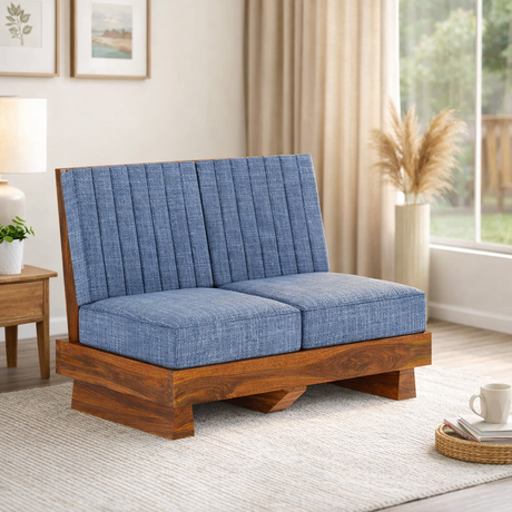 RONNY Solid Sheesham Wood 2 Seater Sofa - 3 Year Warranty (LUXE EDITION)