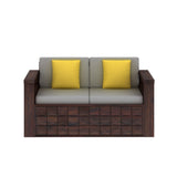 Oslo Solid Sheesham Wood 2 Seater Sofa With Side Pockets - 3 Years Warranty