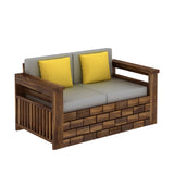 Italian Solid Sheesham Wood Two Seater Sofa - 3 Years Warranty