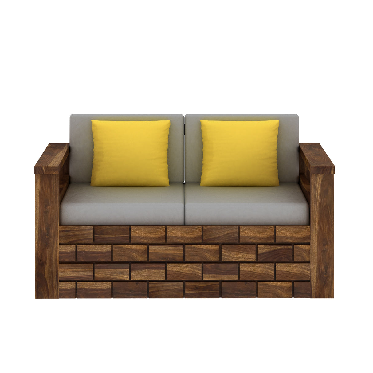Italian Solid Sheesham Wood Two Seater Sofa - 3 Years Warranty