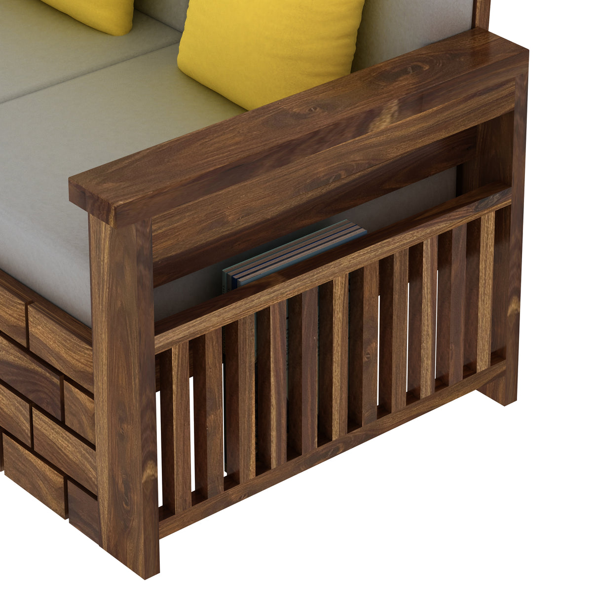 Italian Solid Sheesham Wood Two Seater Sofa - 3 Years Warranty