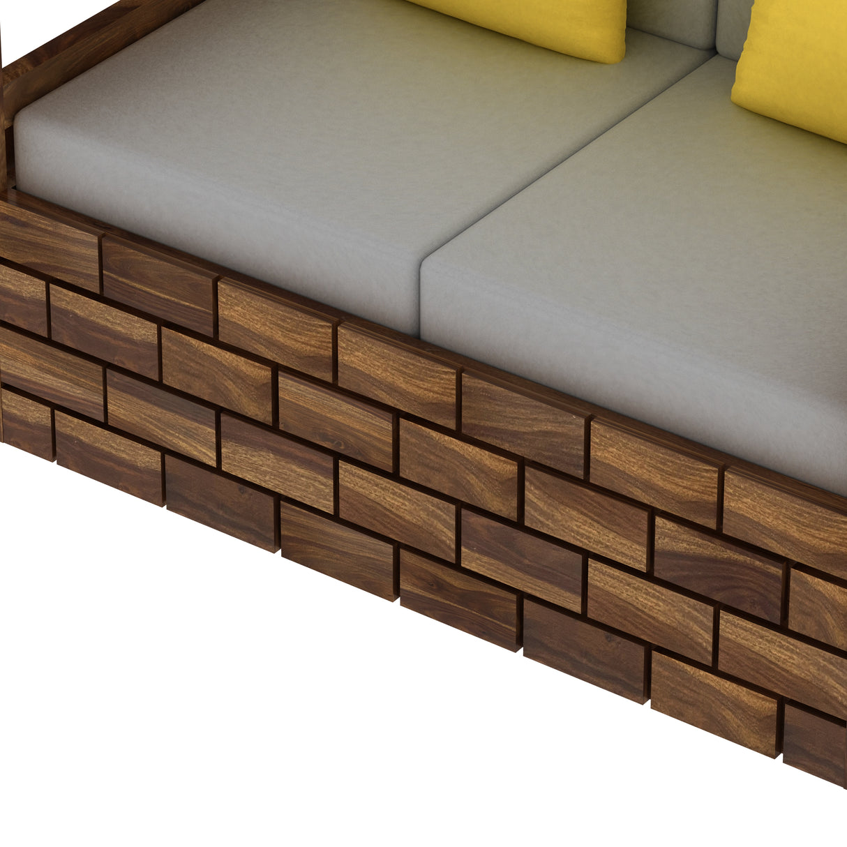 Italian Solid Sheesham Wood Two Seater Sofa - 3 Years Warranty