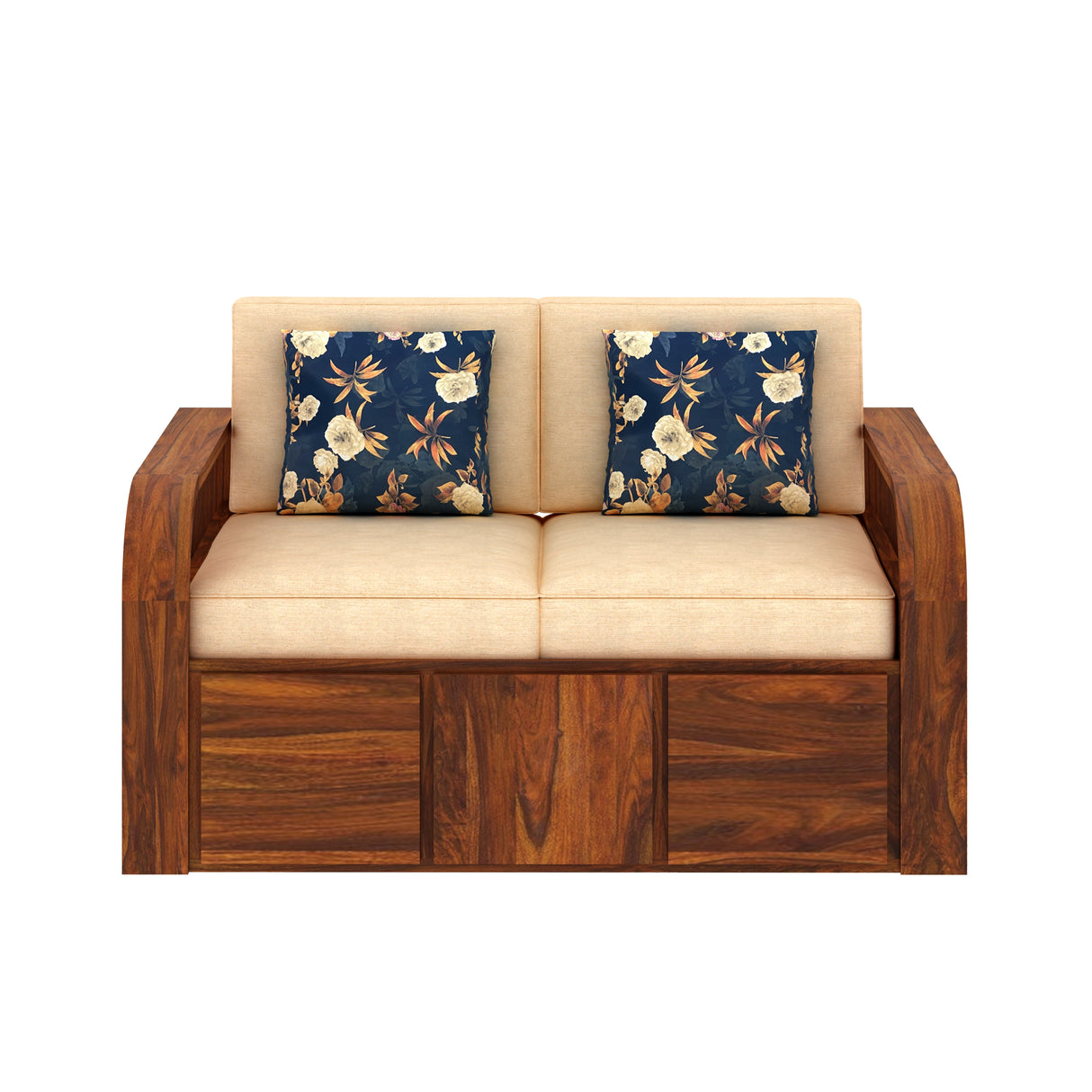 Scott Solid Sheesham Wood Two Seater Sofa - 3 Years Warranty