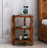 Crew Solid Sheesham Wood Bedside Table - 3 Years Warranty