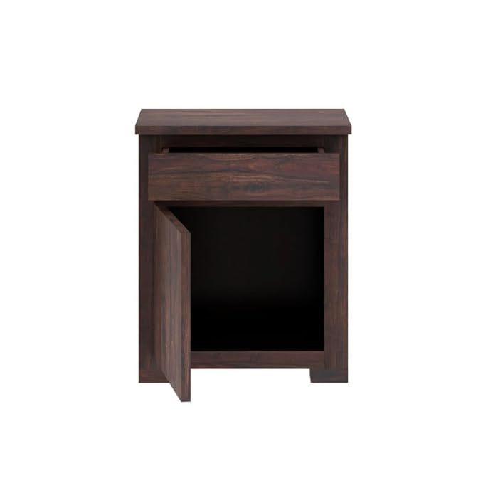 Scott Solid Sheesham Wood Bedside With Drawer and Door Storage - 3 years Warranty