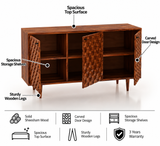 Raj Solid Sheesham Wood Sideboard Storage Unit - 3 Years Warranty