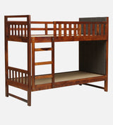 Swift Solid Sheesham Wood Bunk Bed Without Storage and Upholstered Headboard - 3 years Warranty