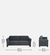 SANTORI Three Seater Upholstered Sofa Velvet - 12 Months Warranty - TAR
